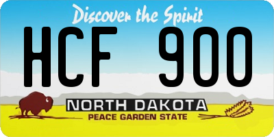 ND license plate HCF900