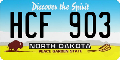 ND license plate HCF903