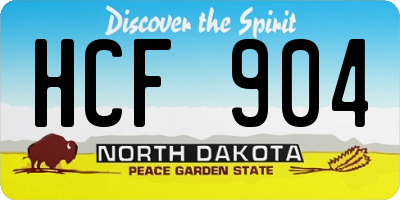 ND license plate HCF904