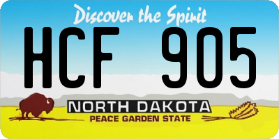 ND license plate HCF905
