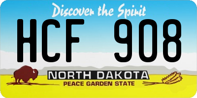 ND license plate HCF908