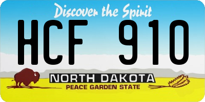 ND license plate HCF910