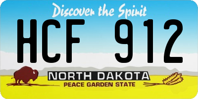 ND license plate HCF912