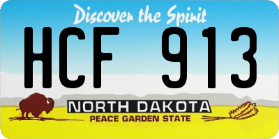 ND license plate HCF913