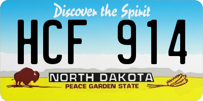 ND license plate HCF914