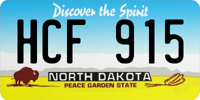 ND license plate HCF915