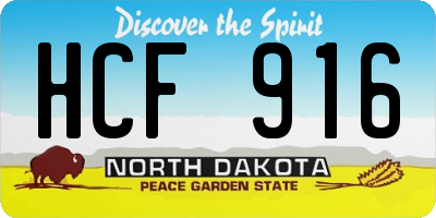 ND license plate HCF916