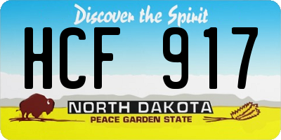 ND license plate HCF917