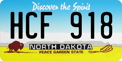 ND license plate HCF918