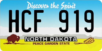 ND license plate HCF919