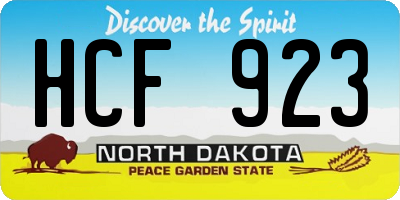 ND license plate HCF923