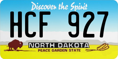ND license plate HCF927