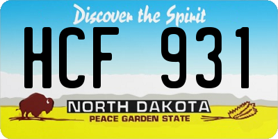 ND license plate HCF931