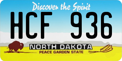 ND license plate HCF936