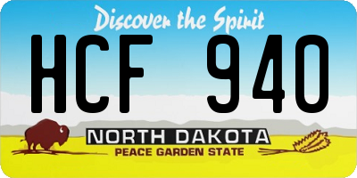 ND license plate HCF940