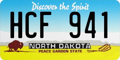 ND license plate HCF941