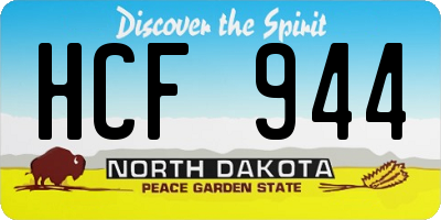 ND license plate HCF944