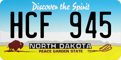 ND license plate HCF945