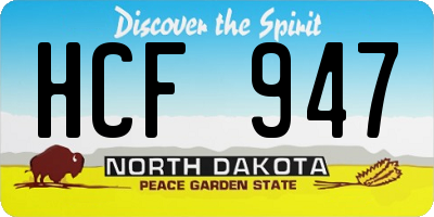 ND license plate HCF947