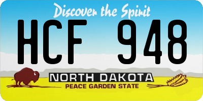 ND license plate HCF948