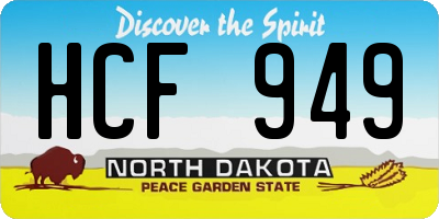 ND license plate HCF949