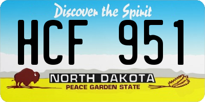 ND license plate HCF951