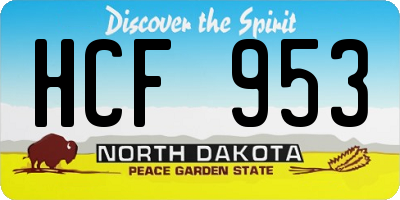 ND license plate HCF953