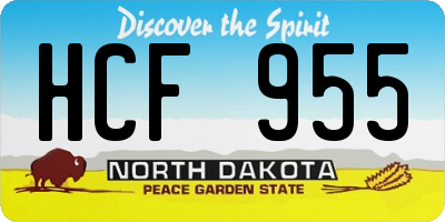 ND license plate HCF955