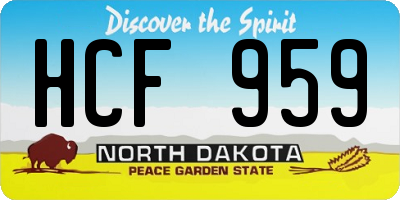 ND license plate HCF959