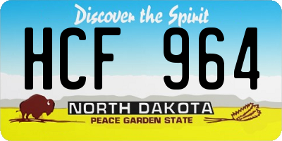 ND license plate HCF964
