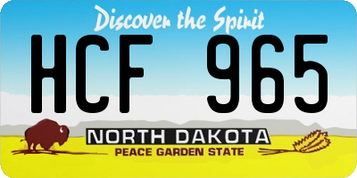 ND license plate HCF965