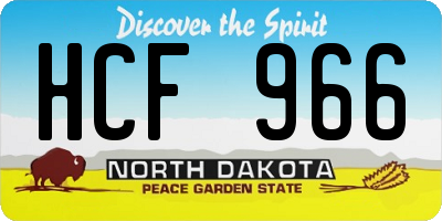 ND license plate HCF966