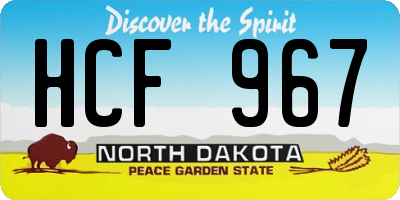 ND license plate HCF967