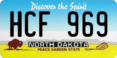 ND license plate HCF969