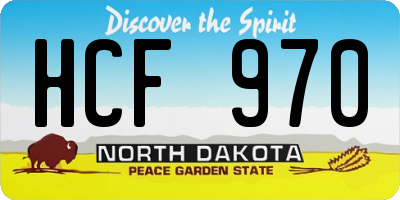 ND license plate HCF970