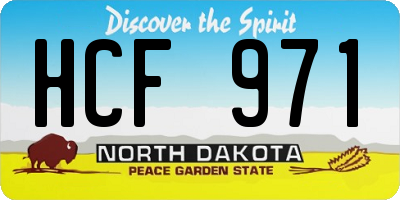 ND license plate HCF971