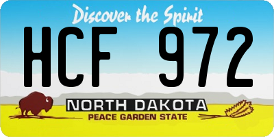 ND license plate HCF972