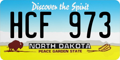 ND license plate HCF973