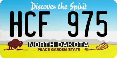 ND license plate HCF975