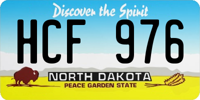ND license plate HCF976