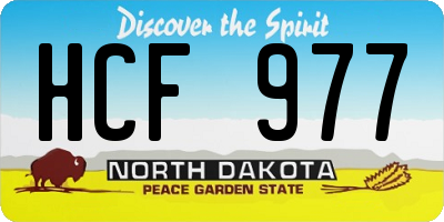 ND license plate HCF977
