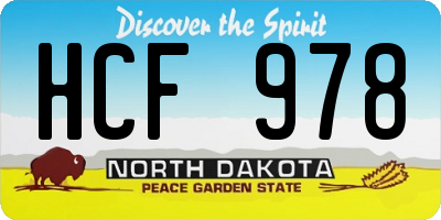 ND license plate HCF978