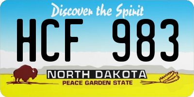 ND license plate HCF983