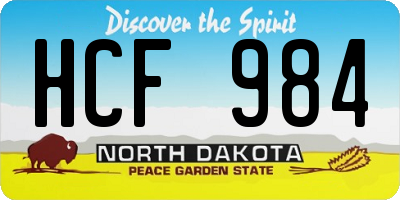 ND license plate HCF984