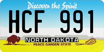 ND license plate HCF991