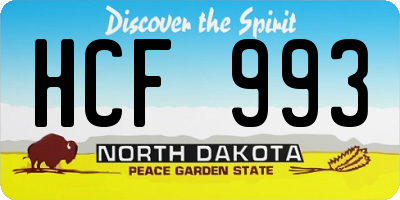 ND license plate HCF993