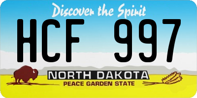 ND license plate HCF997