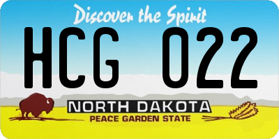 ND license plate HCG022