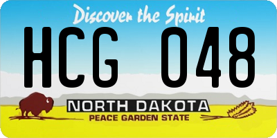 ND license plate HCG048