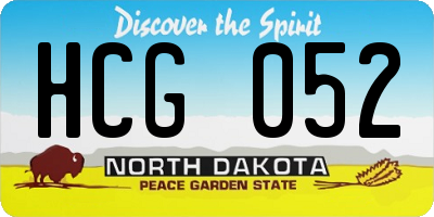 ND license plate HCG052